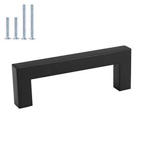 Homdiy Black Cabinet Pulls Square Drawer 4 Inch Hole Centers
