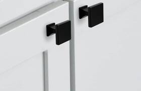 Hd-ls6785bk-25 Homdiy 12 Cabinet Knobs Black Matte Square Dresser Drawer Pulls 2 Size Screws
