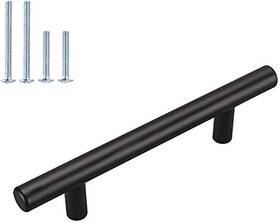Ls201bk115-10 Homdiy Black Drawer Pulls Cabinet Handles 10pack 4-1/2in Hole Centers