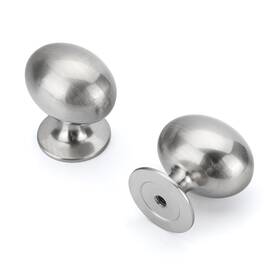 Ls7077bsn-10 Homdiy A-mo 10 Pack Solid Brushed Nickel Cabinet Knobs 1-5/16 Inch Oval Drawer Silv