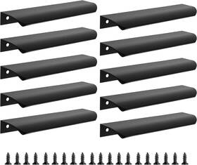 Home 313042087046 10 Pack Black Edge Finger Pulls For Cabinets 6 Inch Kitchen Cabinet