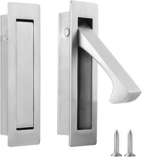 Home 313054056085 Pocket Door Pull Handle Edge Stainless Steel Hardware Recesse