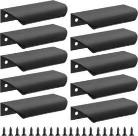 Home 445022632601 10 Pack Black Edge Finger Pulls For Cabinets 3.15 Inch Kitchen Cabinet New