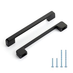 B0dflmslbb Home Edit Black Cabinet Pulls 6-1/4 Inch Hole Spacing Wide Base Kitchen