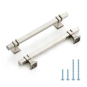 Hd3fx128188ls30 Home Edit 30 Pack 5 Inch Brushed Nickel Cabinet Handles Square Zinc-alloy Pulls For Kit
