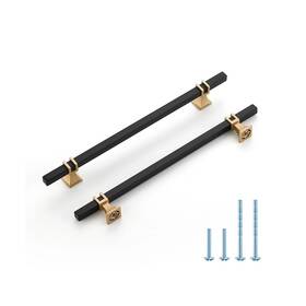Hd3fx204279jdhs30 Home Edit 25 Pack 8-3/4 Inch Black And Gold Cabinet Handles Square Zinc-alloy Pulls For Kitc