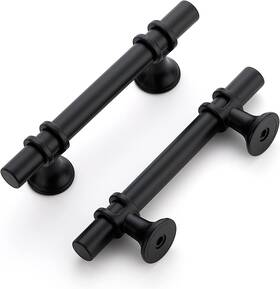 Home Expert 313045862862 25 Pack 3 Inch Cabinet Handles Black Pulls Matte Kitch