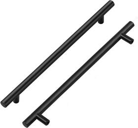 Home Expert 711181508420 5-pack 10 Inch Matte Black Cabinet Handles Stainless Steel Drawer And Dresser Pulls