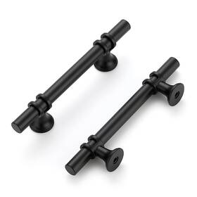 He3t89152hs10 Home Expert 10 Pack 3.5 Black Cabinet Handles 6 Overall Matte Kitchen Hardware Pulls
