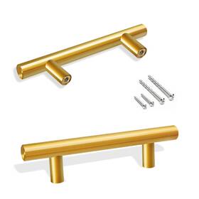 Home Tzh 768297846038 Gold Kitchen Cabinet Handles 5 Inch Pulls For 3 Hole Center Euro Bar