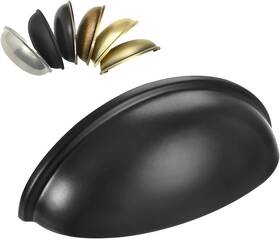Homotek 313056990929 5 Pack Drawer Bin Cup Pulls Dresser For Cabinets Matte Black - 3 I