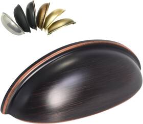 Homotek 711181932492 15 Pack Drawer Bin Cup Pulls 3 Inch Hole Centers Oil Rubbed Bronze Cabinet Handl