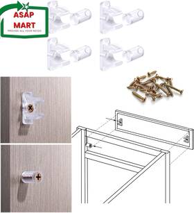 Hosrnovo 313111894858 False Front Cabinet Clips 4 Pairs With Screws Reinforced Sink Tip-out