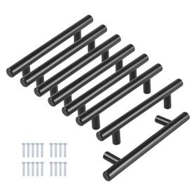 Hottche 791543190487 6 Inch Kitchen Cabinet Handles Modern Drawer Pulls Matte Black Stainless Steel Ca