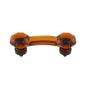 R-08bm-5757-ob House Of Antique Hardware Amber Octagonal Glass Bridge Handle Pulls Oil-rubbed Bronze Brass Base 3 Inch C-c