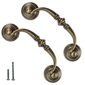 Ls858 Househook 6 Pcs Antique Brass Metal 3-1/2 Inch Center To