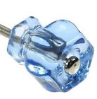 Icbluk-6 Eclectic Cabinet Knobs Decor Ice Blue Glass Depression 0744904798983