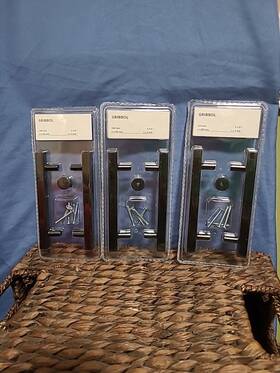 004.963.07 Ikea Gribbol Cabinet Handle Square Bar Pull Black 5 1/2 Inch - 3 Packs