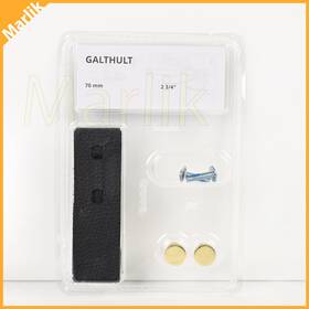 005.192.00 Ikea Pack Of 2 Galthult Leather Handle Black 3/4 Inch 70mm New