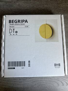 604.693.96 Ikea Begripa Handles 2 Pack Yellow/half-round 5 1/8 Inch - New