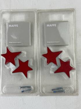 800.615.08 Ikea Lot 2 Packs Mario Red Star Drawer Pulls Cabinet Handle Maffe 18260