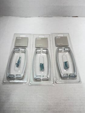 801.023.73 Ikea Drag Drawer Handles Hardware 3 Pair Silver 128mm 5 1/16 Inch Henrik New