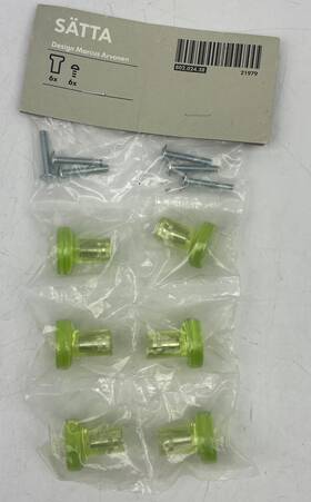 802.024.38 Ikea Satta Neon Green Drawer Pulls Knobs Marcus Arvonen 6 Pk -