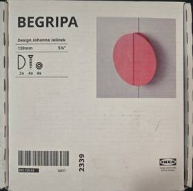 205.725.93 Ikea 905.400.75 Begripa Handle Light Red/half-round 5 1/8 Inch Handles - New