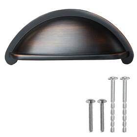 Ilyapa 039154286996 Oil Bronze Cabinet Pulls - 3 Inch Hole Center Bin Cup Drawer Handles Pull