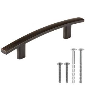 Ilyapa 840013404644 Oil Rubbed Bronze Kitchen Cabinet Handles - 3 Inch Hole Center Curved Bar Pul