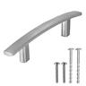 Ilyapa Satin Nickel Kitchen Cabinet Pulls 3 Inch Hole Center Curved Pull