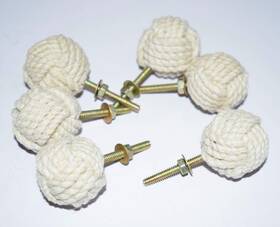 India.nautical.store 449805319390 White Cotton Rope Door Knobs/rope Knot Drawer Pulls And Knobs/pull Push H