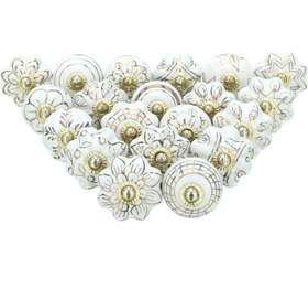 Dkb00005-p20 Indian Hat Bazaar Haat Gold Cabinet Knobs For Dresser Drawers Assorted Mix