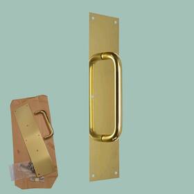 8302-6b3 Ives 8302-8 Pull Plate 4x16 With 3/4 Inch Round 8 Ctc Bright Brass Door Handle