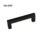 J12bk102 Goldenwarm Black Cabinet Pulls Kitchen Hardware Square Bar Cupboard Drawer