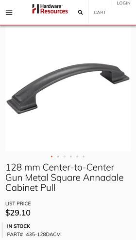 435-128dacm Jeffrey Alexander 128 Mm Center-to-center Gun Metal Square Annadale