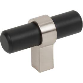 51mbsn Jeffrey Alexander 2 Inch Matte Black Satin Nickel Key Grande Cabinet T-knob