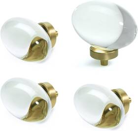Jerever 445030937965 4 Pack Glass Brass Knobs Vintage Crystal Drawer Pull Cabinet Handle For