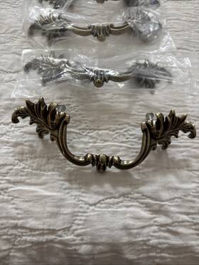 Pw1618abr76 Jetland 6pc French Provincial Drawer Pulls Antique Brass Finish 3 Inch Oc 5.5 Wide New