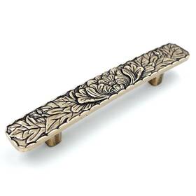 Tg0115ab076 Jetland Bridged Drawer Cabinet Pulls 6-pack 3 Inch Hole Centers Antique Brass Peony