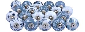 Ck99 Jgarts 12 Door Knobs Grey Gray And White Cream Creme Rare Hand Painted Ceramic Knob Ki
