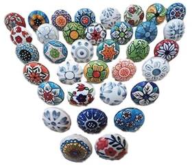 Jgcf001 Jgarts 20 X Mix Vintage Look Flower Ceramic Knobs Door Handle Cabinet Drawer Cupboar