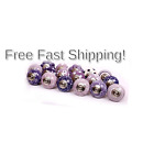 Jgckp001 Jgarts Knobs Purple White Hand Painted Ceramic Cabinet Drawer Pull