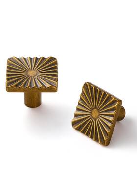 7053-gt-knob-5 Jiasenbao 5 Pack Antique Brass Cabinet Knobs Square Knob