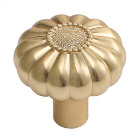 Jiasenbao 749877420312 Brushed Gold Cabinet Knobs 5 Pack Brass Drawer Pulls Kitchen Cupboard Bathroo