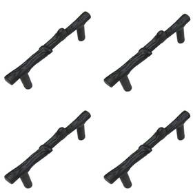 Jinyuanchao 616814322926 3 Inch Hole Center Black Twig Cabinet Pulls Alloy Rustic