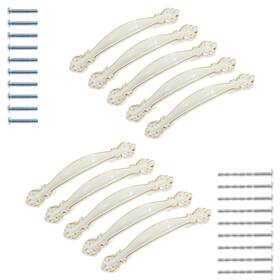 Hjs0037a Jiozermi 10pcs Hardware Handle Pull For Cabinet Drawer Ivory White With Gold