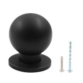 Hjs0718-7212312270001 Jiozermi 10 Packs Round Matte Black Knobs 1 Inch Diameter Aluminium Pulls B