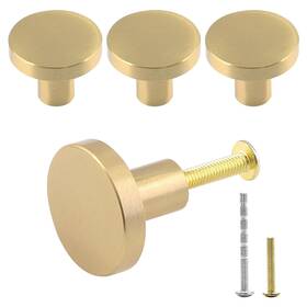 Hjs2021062823 Jiozermi 4 Pack 1 Inch Cabinet Knobs With Mounting Screws Solid Brass Drawer