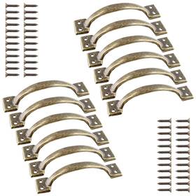 Hjs2022050612 Jiozermi 12 Pcs 5 Inch Rustic Gate Handle Iron Pieces Bronze